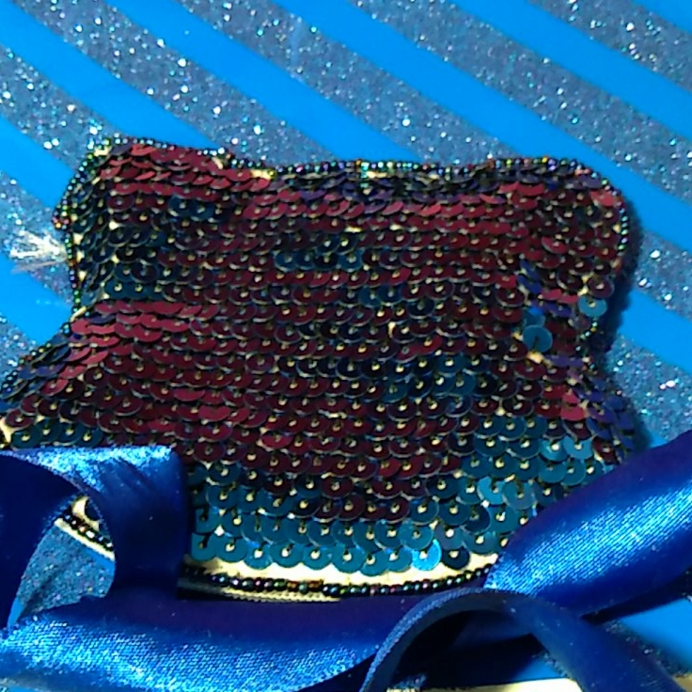 Vintage Courageous Cat Change Purse/Fully Sequined - Picture 2 of 5